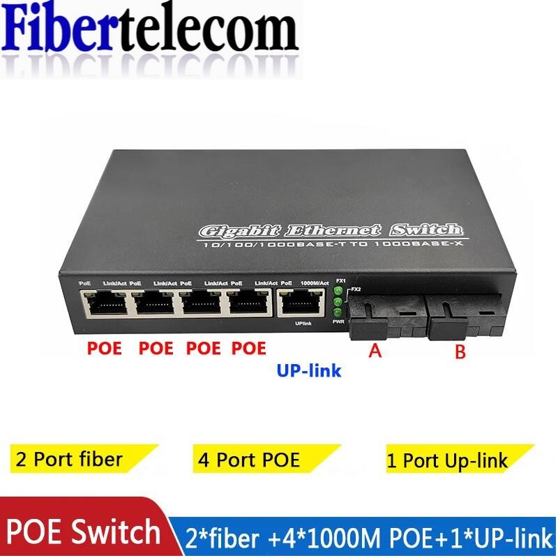 POE Switch 4 POE 2 Fiber 2F5GE - Power Over Ethernet recension och pris